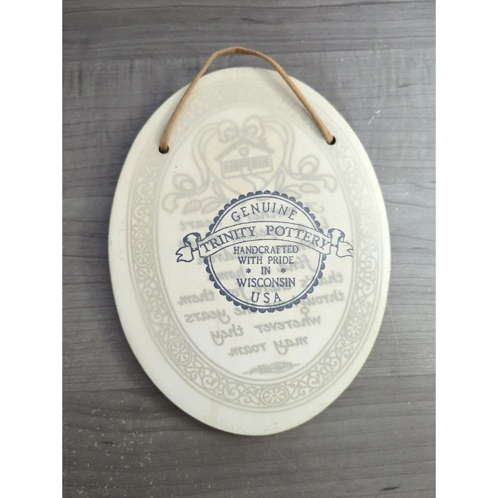 Vintage Trinity Pottery Oval A Mother's Heart Wall Hanging Plaque Made in USA - Picture 2 of 3